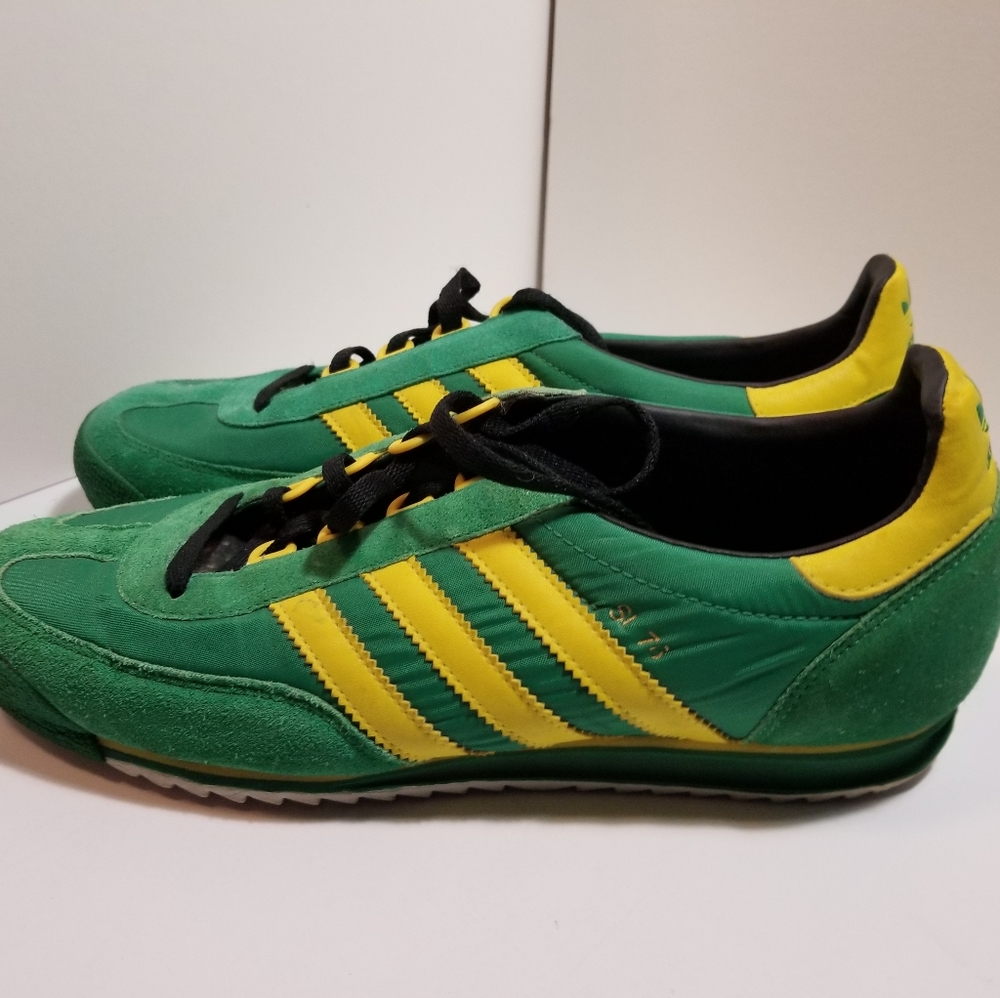 11.5 VINTAGE ADIDAS SL76 Trainer Green yellow